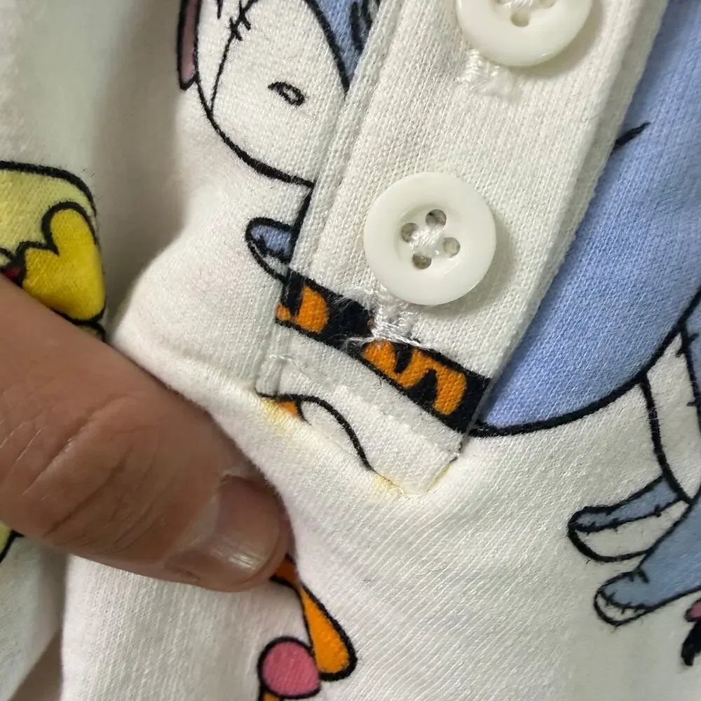 Disney Baby Winnie The Pooh & Friends White & Orange Overall Set Sz 3-6 mo